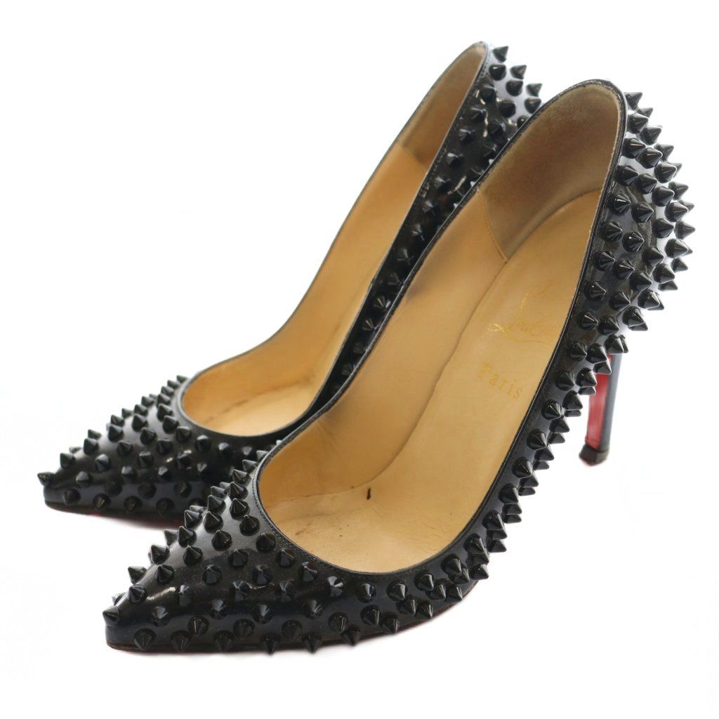 クリスチャンルブタン Christian louboutin フォリーズパンク FOLLIES SPIKES スタッズパンプス 36 5 黒 ブラック SS OS