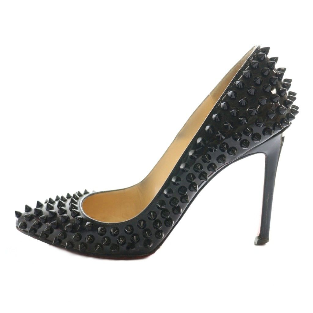 クリスチャンルブタン Christian louboutin フォリーズパンク FOLLIES SPIKES スタッズパンプス 36.5 黒 ブラック SS OS