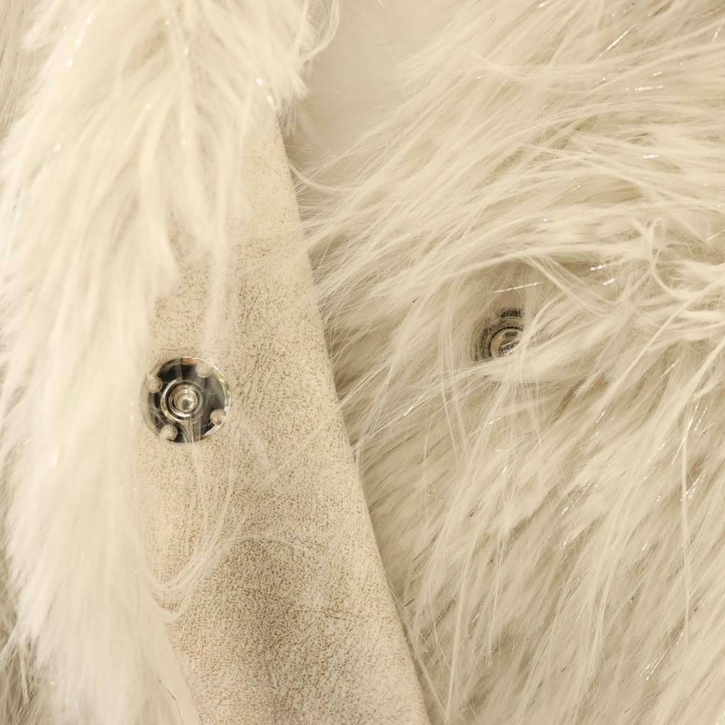 ミームセレクト me+em select ファージャケット ノーカラー フェイクファー L ホワイト /DF ■OS ■SH