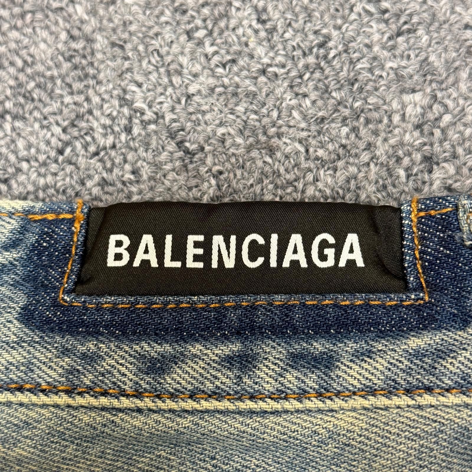 BALENCIAGA 21AW カモフラレイヤード クラッシュ デニムパンツ デニム