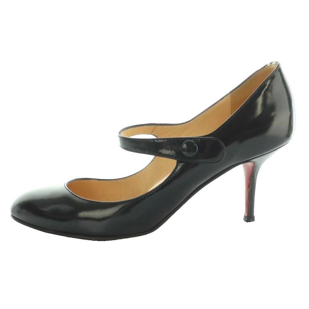 クリスチャンルブタン Christian louboutin メリージェーンパンプス 38 黒 ブラック SS OS
