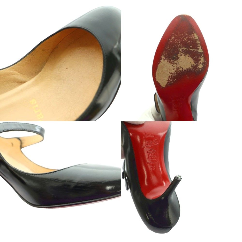  クリスチャンルブタン Christian louboutin メリージェーンパンプス 38 黒 ブラック SS OS ハイヒール パンプス パンプス