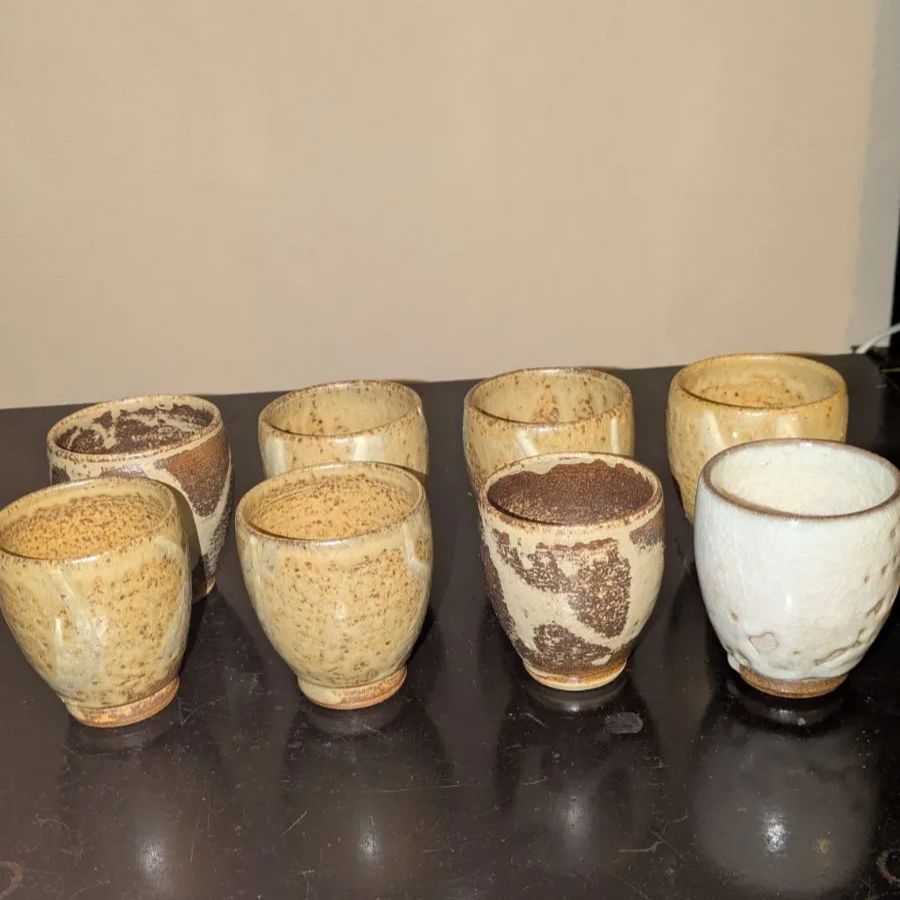 小樽焼 湯呑み セット 大小 約8〜9 cm