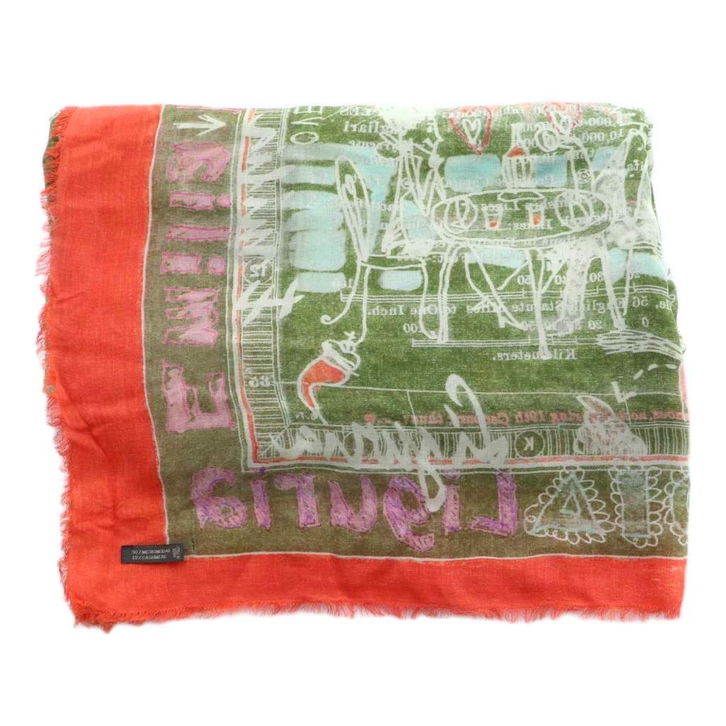 ファリエロサルティ Faliero Sarti 総柄ストール マフラー カシミヤ混