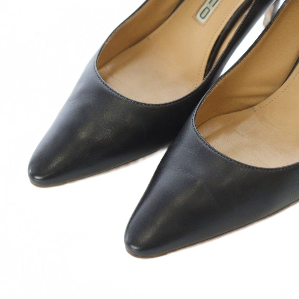 PELLICO ブラック ハイヒール ペリーコ PELLICO NEBI 80 SC ポインテッドトゥパンプス レザー