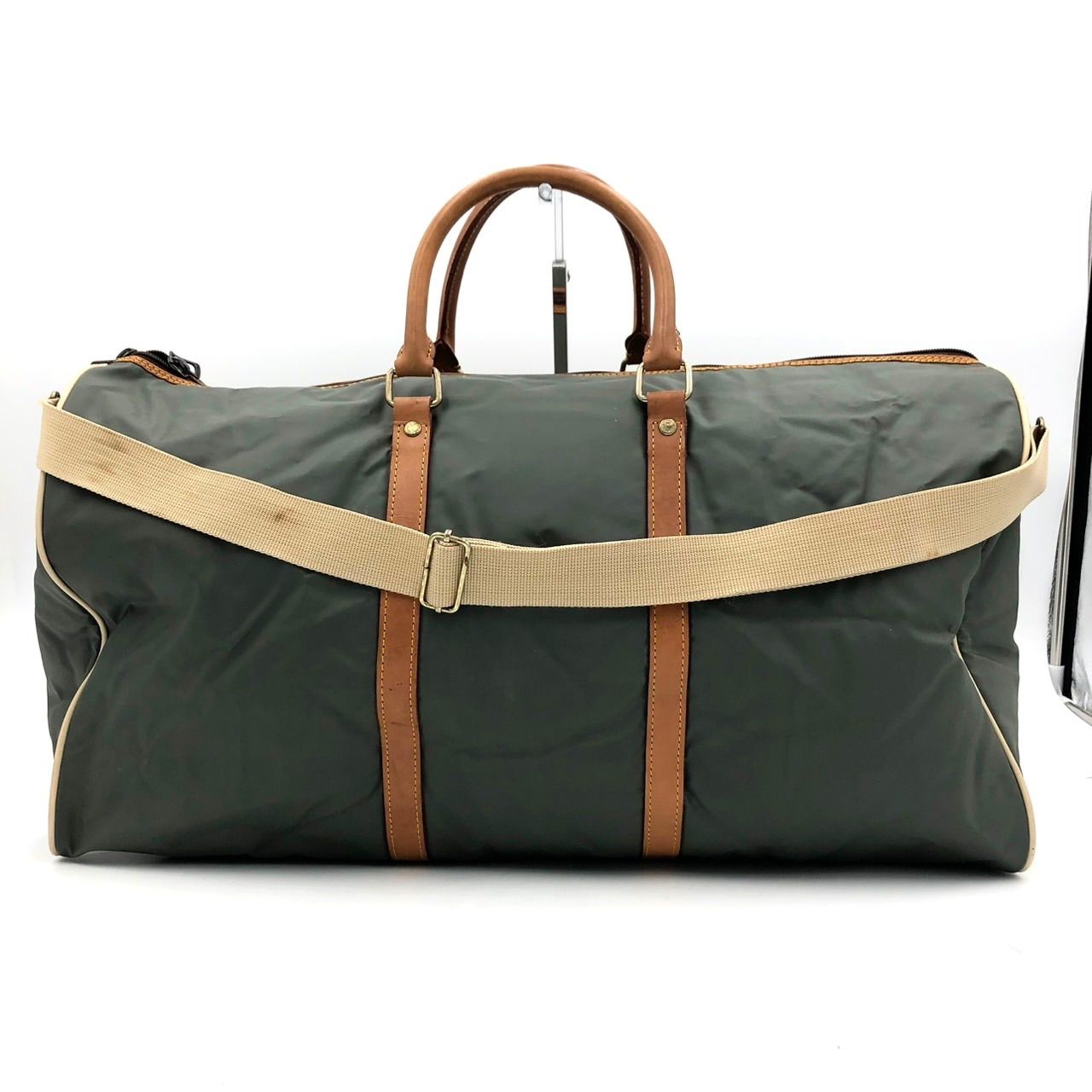 ハンティングワールド ボストンバッグ ダッフル PVC レザー カーキ 大