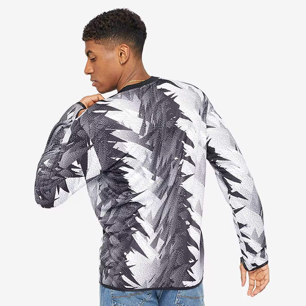 adidas ユヴェントス 22 23 プレマッチ ウォームトップ 長袖 黒 白