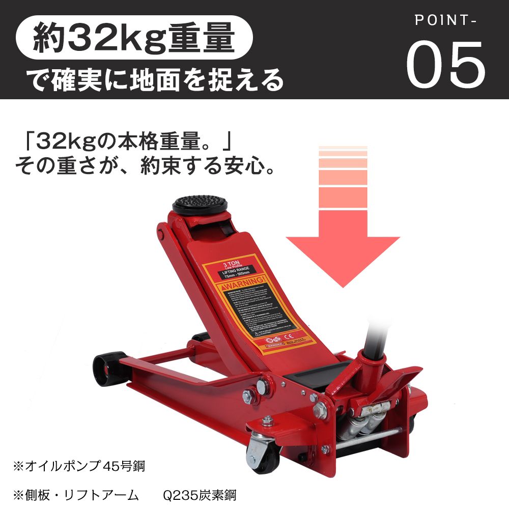 送料込み❣ 新品未使用 ガレージジャッキ 油圧式 手動式 足踏み式 ハンドリフター 3T タイヤ交換 修 1259052 全新品 ガレージジャッキ 油圧式ジャッキ 手動式+ 足踏み式 ハンド
