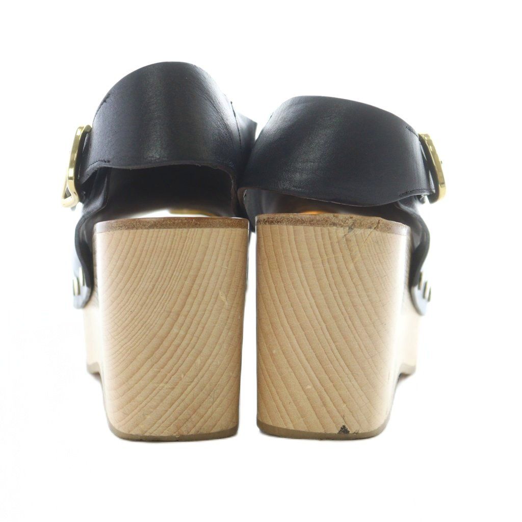 【中古】セリーヌ CELINE ウッドソール サンダル 38 24cm 黒 ブラック ストラップ 厚底 /RI ■OS レディース セリーヌ CELINE ウッドソール サンダル 38 24cm 黒 ブラック
