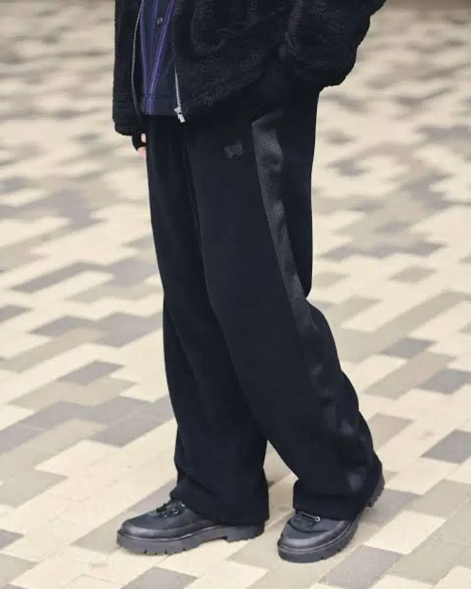 NEEDLES x UNIQLO フリース ワイド パンツ ブラック (JP)