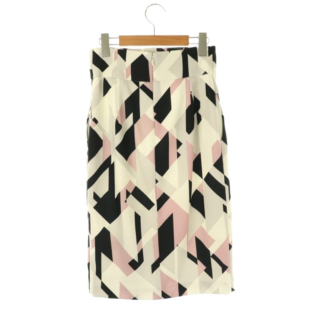 【中古】ピンキー&ダイアン ピンダイ 幾何プリント ブラウス ツイストスカート セットアップ 38 34 マルチカラー ピンキー&ダイアン ピンダイ PINKY&DIANNE 幾何プリント ブラウス