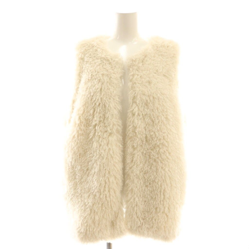 秋冬人気✨️ボールジィ　プードルファー　クルーネックジレ　アイボリー　36 ボールジー BALLSEY トゥモローランド プードルファー クルーネック