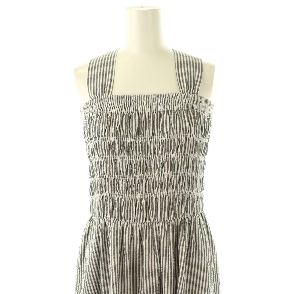  ジェンヌ JENNE 25 SS ストライプベアトップワンピース ロング M ブラック ホワイト HK OS 長袖 七分袖 その他