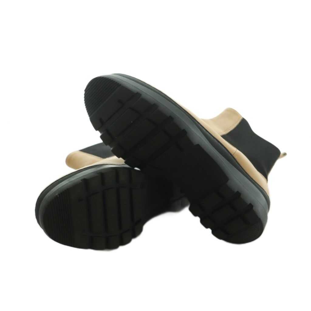 【中古】ペリーコ サニー Lasalle ショートブーツ チェルシーブーツ サイドゴア 39 25.0-25.5cm ベージュ 黒 PM210027 ペリーコ PELLICO サニー SUNNY Lasalle ショートブーツ チェルシー