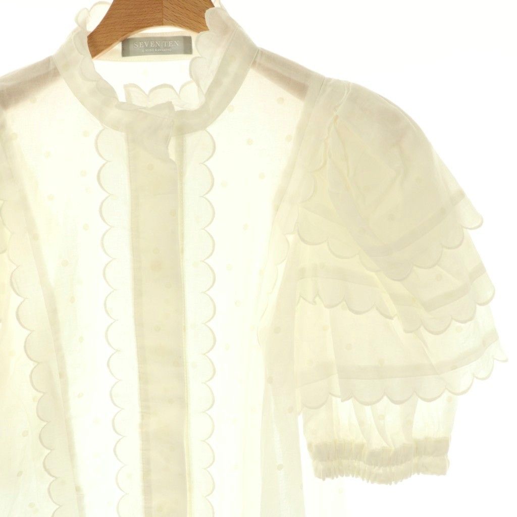 美品 セブンテン セブンテンバイミホカワヒト スカラップジレ ベスト ホワイト セブンテン SEVENTEN スカラップジレ セブンテン スカラップジレ ジレ