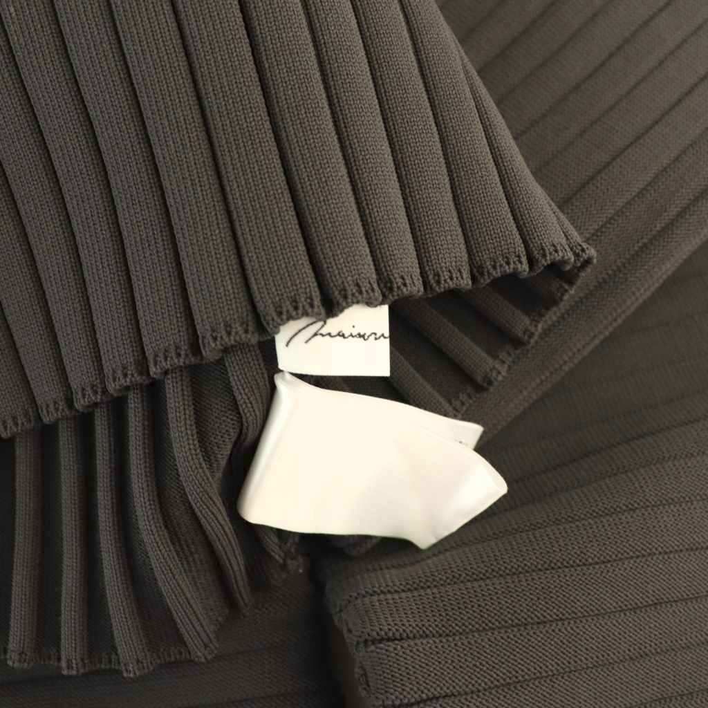 メゾンドドルチェ maison de Dolce ワイドリブニット クロップド プル