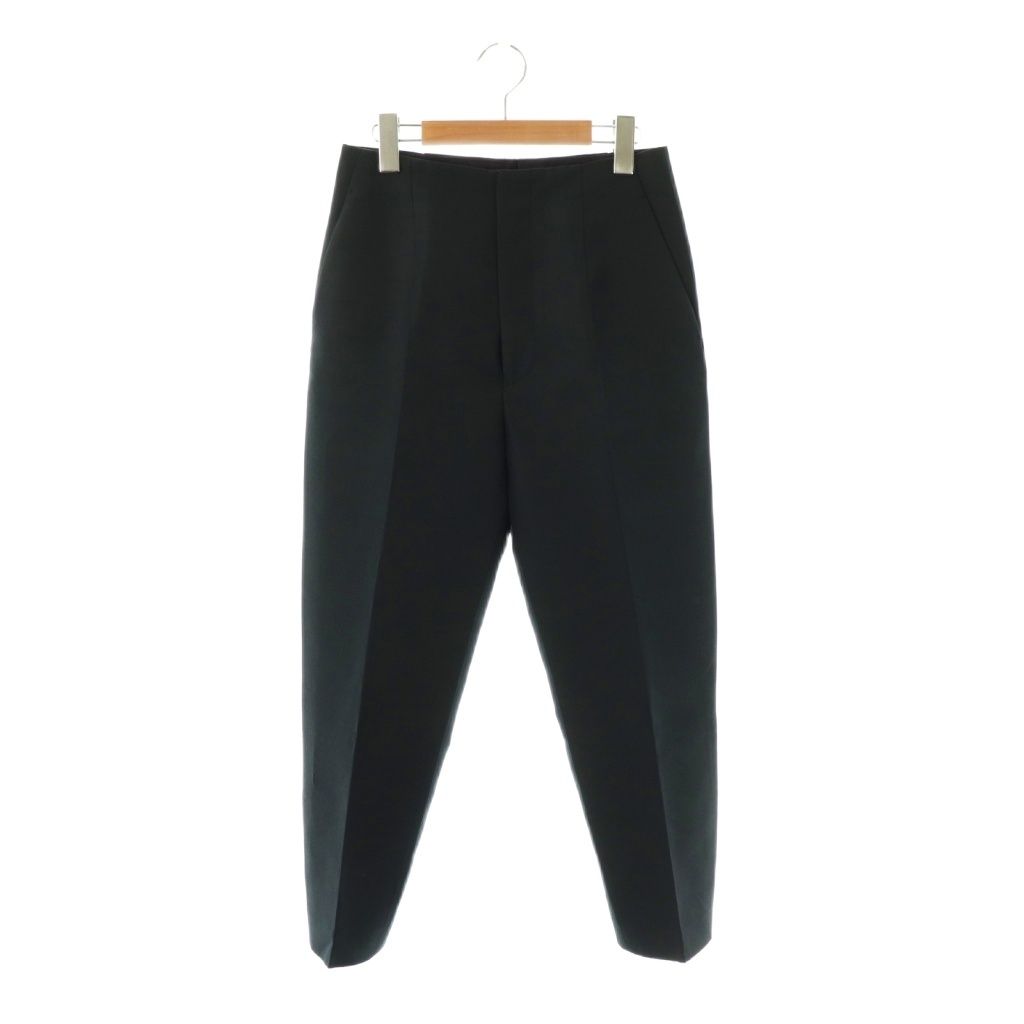 ドゥロワー Drawer ミカドテーパードパンツ ジッパーフライ ウール シルク混 34 紺 NR OS