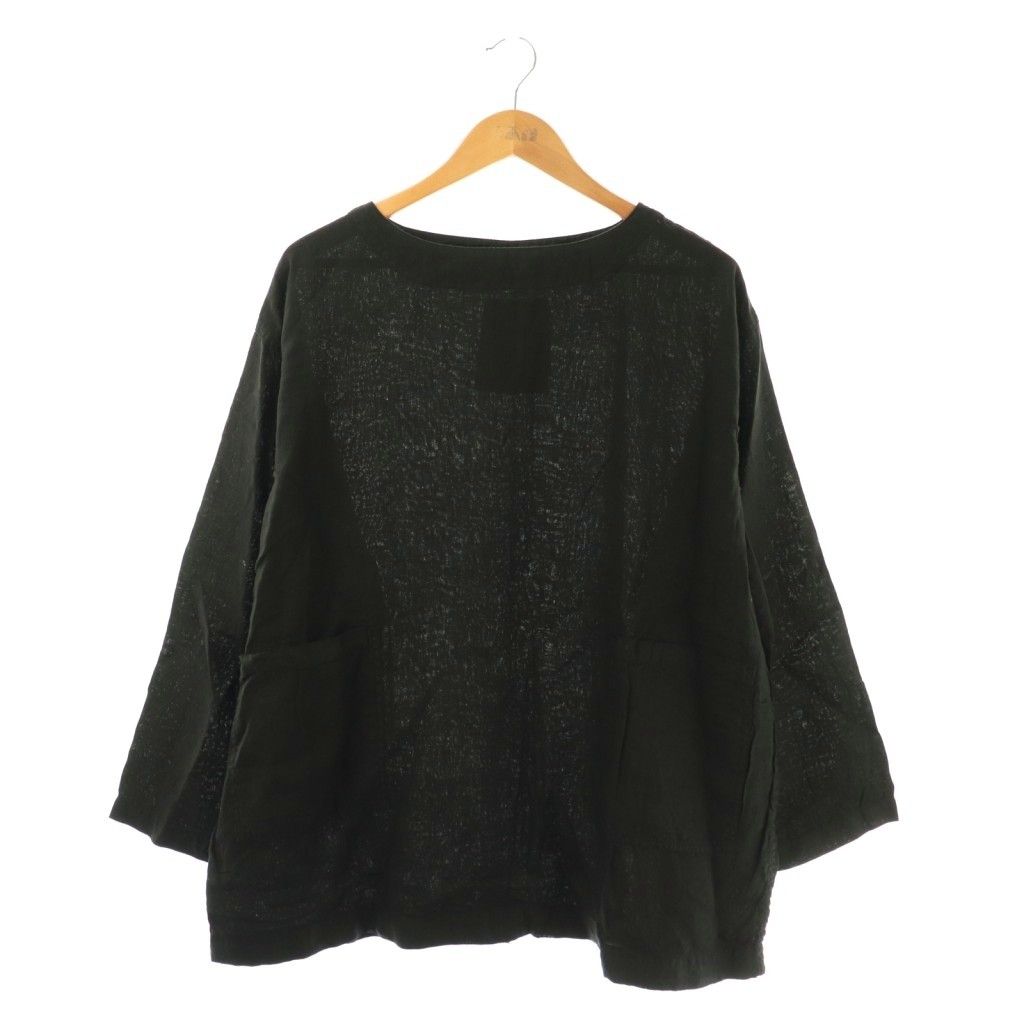 アーメン ARMEN journal standard luxe 取扱い LINEN PLAIN C N PULLOVER プルオーバー カットソー 長袖 リネン 黒 NR OS