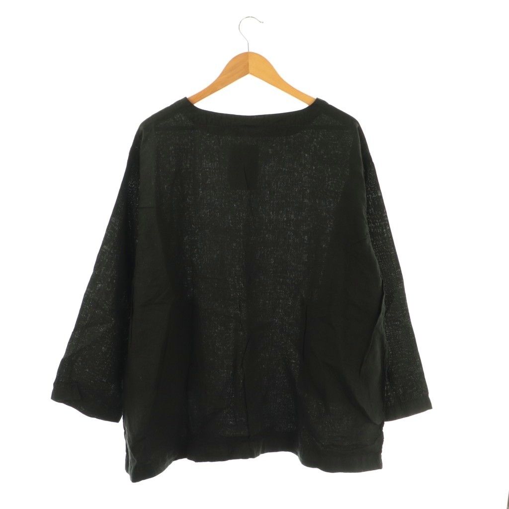 アーメン ARMEN journal standard luxe 取扱い LINEN PLAIN C N PULLOVER プルオーバー カットソー 長袖 リネン 黒 NR OS