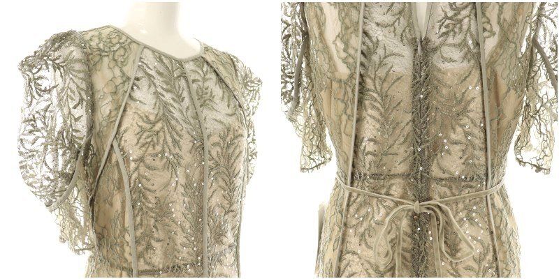 リーフレースパイピングドレス ワンピース