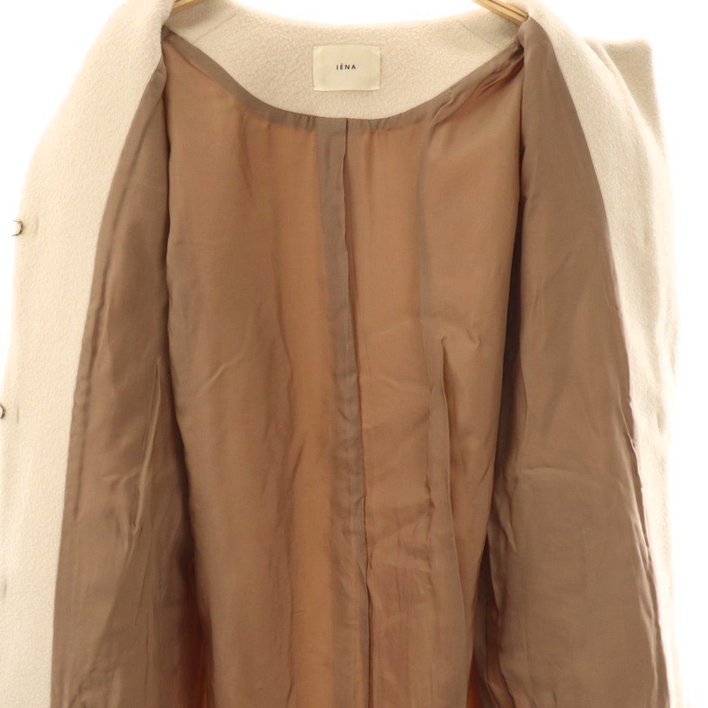 イエナ IENA ラムウールノーカラーロングコート アウター 34 ベージュ