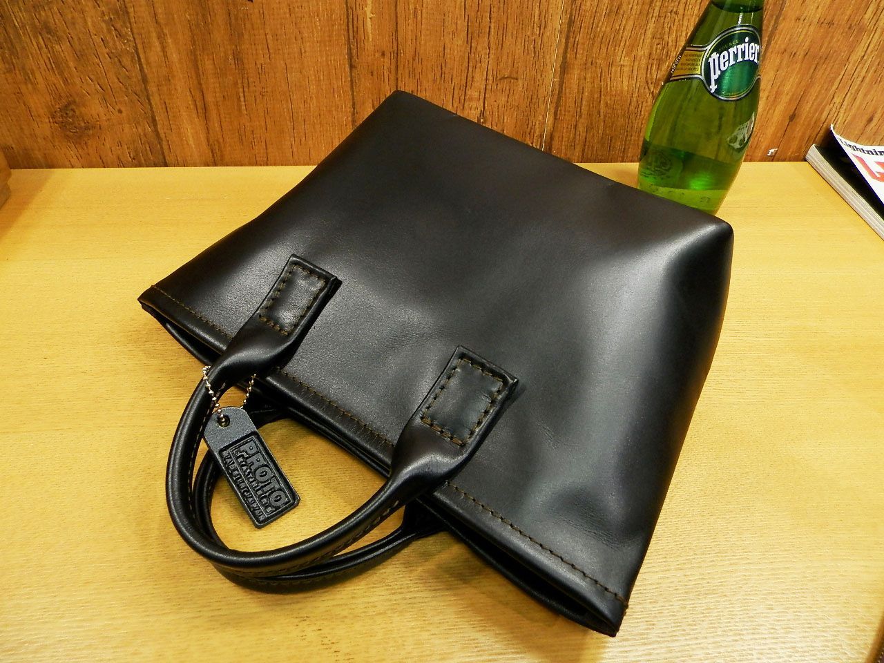 ☆XSサイズ☆黒スムースのミニトートバッグ♪ブラック日本製