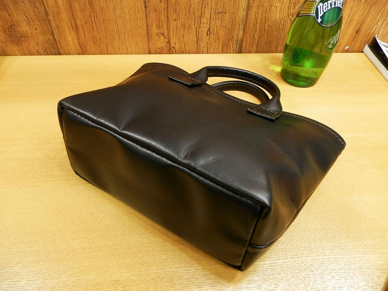 ☆XSサイズ☆黒スムースのミニトートバッグ♪ブラック日本製