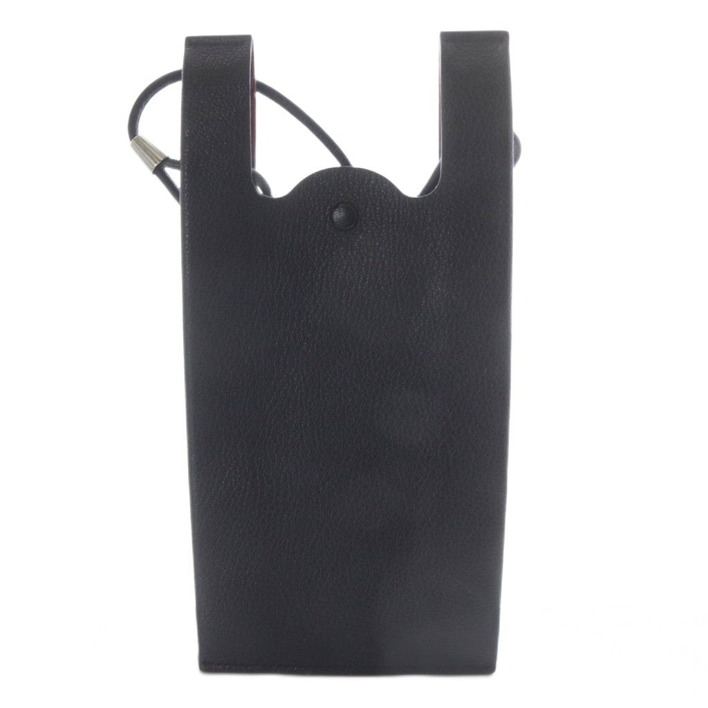 マルタンマルジェラ 11 Martin Margiela メゾンマルジェラ ショルダーバッグ ネックポーチ フォンフォルダー トートバッグ 2 way 斜め掛け レザー ブラック YO 31