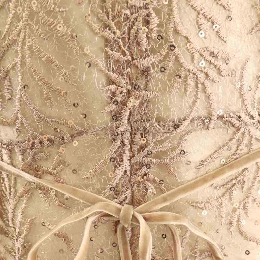 リーフレースパイピングドレス