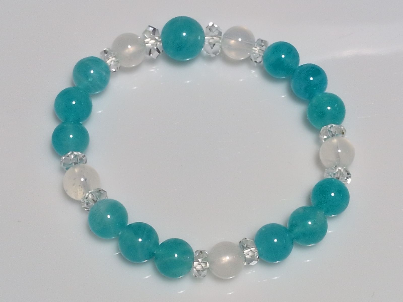 パワーストーン ブレスレット 天然石 アマゾナイト他 16 cm No.1031