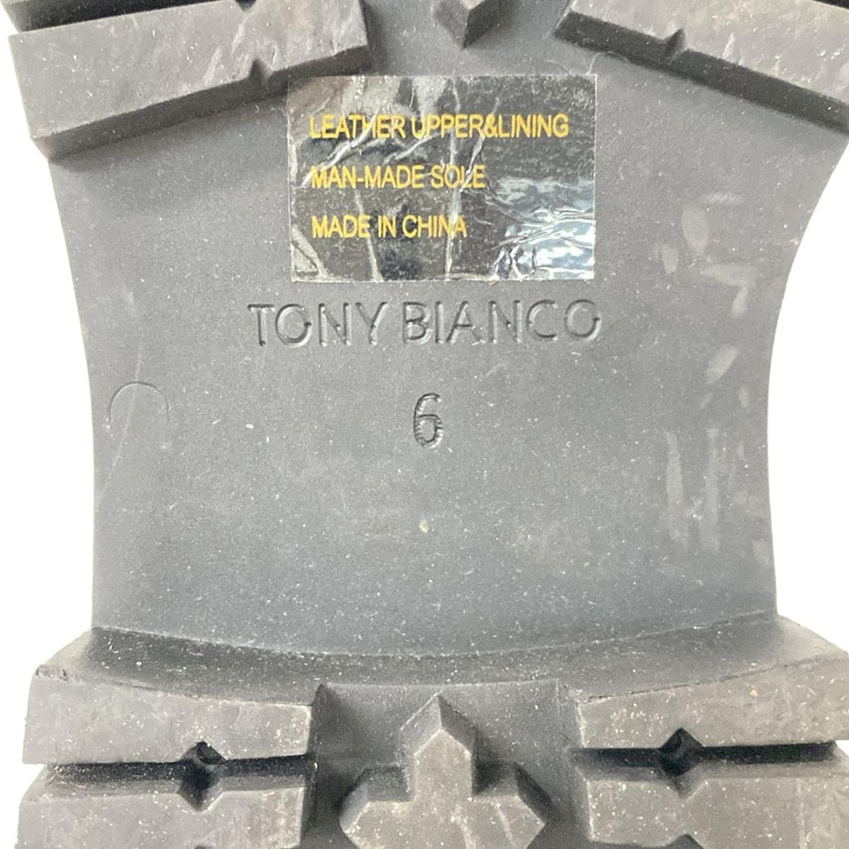  TONY BIANCO トニービアンコ ショートブーツ 6 レディース - 黒 サイドジップ|レースアップ レザー ブーティ ブーツ