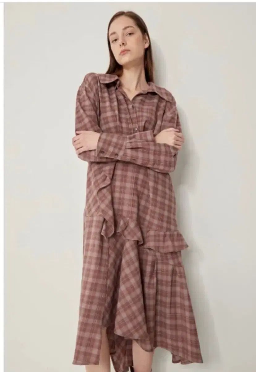 SYSTEM チェック柄ワンピース