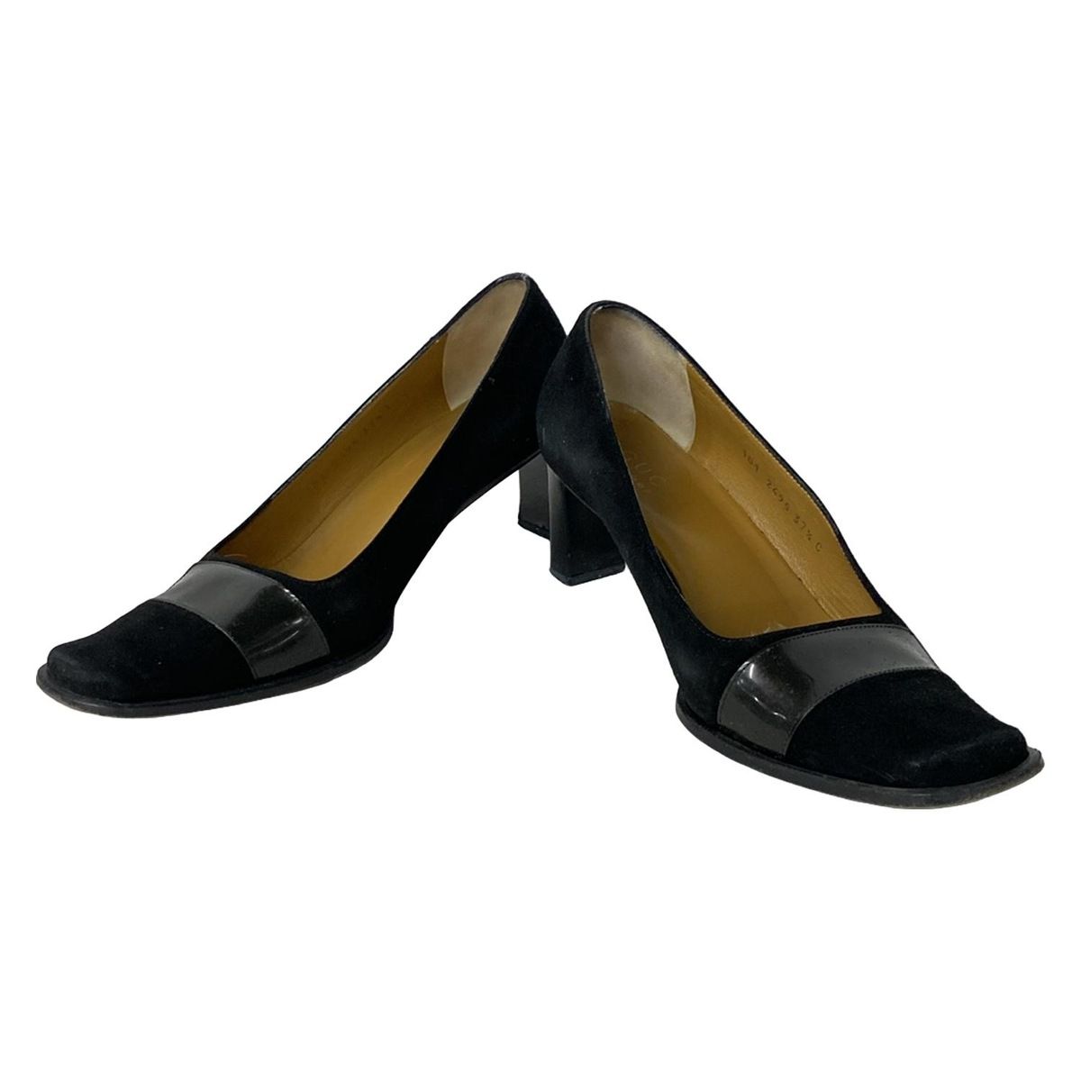 GUCCI グッチ パンプス 37 1 2 C レディース - 黒 レザー