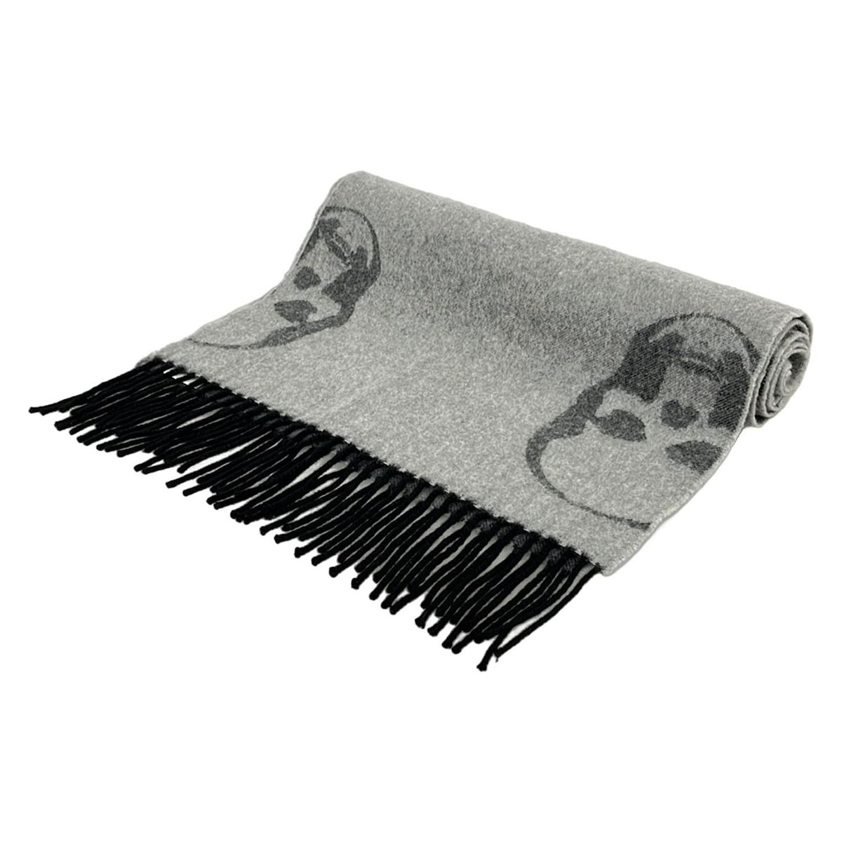 lucien pellat-finet(ルシアンペラフィネ) マフラー美品 - グレー×黒