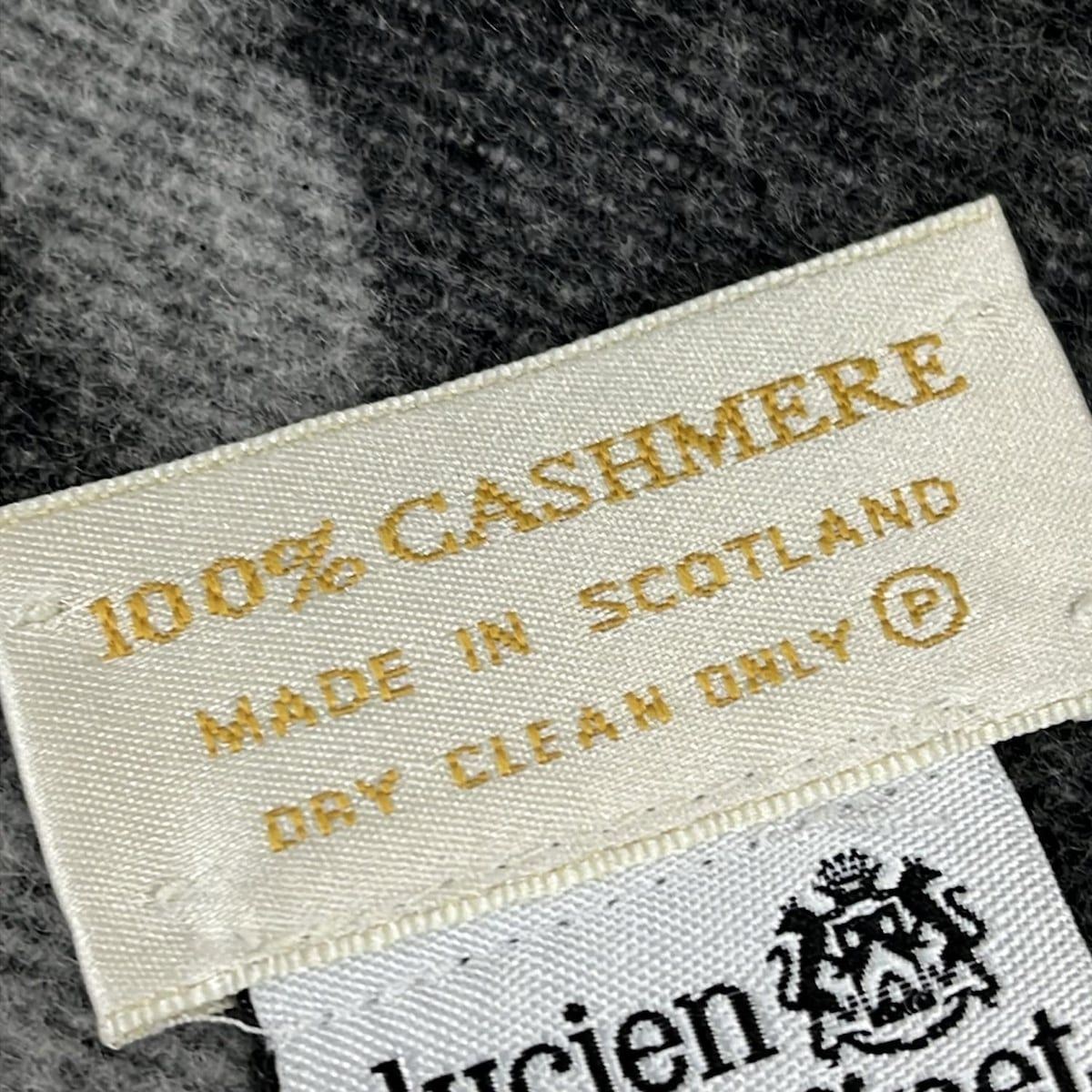 lucien pellat-finet(ルシアンペラフィネ) マフラー美品 - グレー×黒