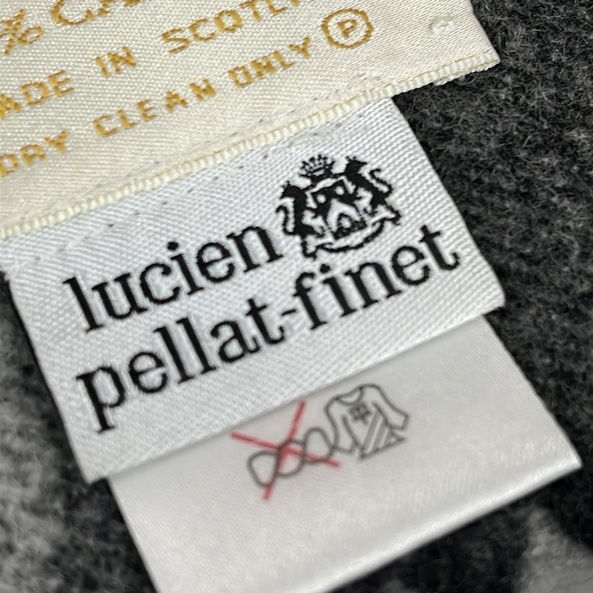 lucien pellat-finet(ルシアンペラフィネ) マフラー美品 - グレー×黒