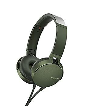【】ソニー ヘッドホン 重低音モデル MDR-XB550AP : 折りたたみ式 リモコン・マイク付き グリーン MDR-XB550AP G