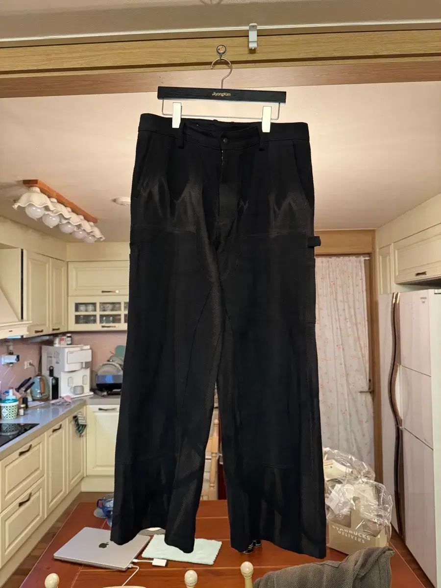 ジヨンキム ダブルニー パンツ ブラック