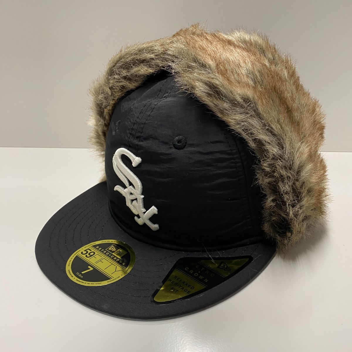 海外 59 FIFTY ニューエラ レトロクラウン Winter Dog Ear ドッグイヤー Whitesox ホワイトソックス トラッパーキャップ 6 13