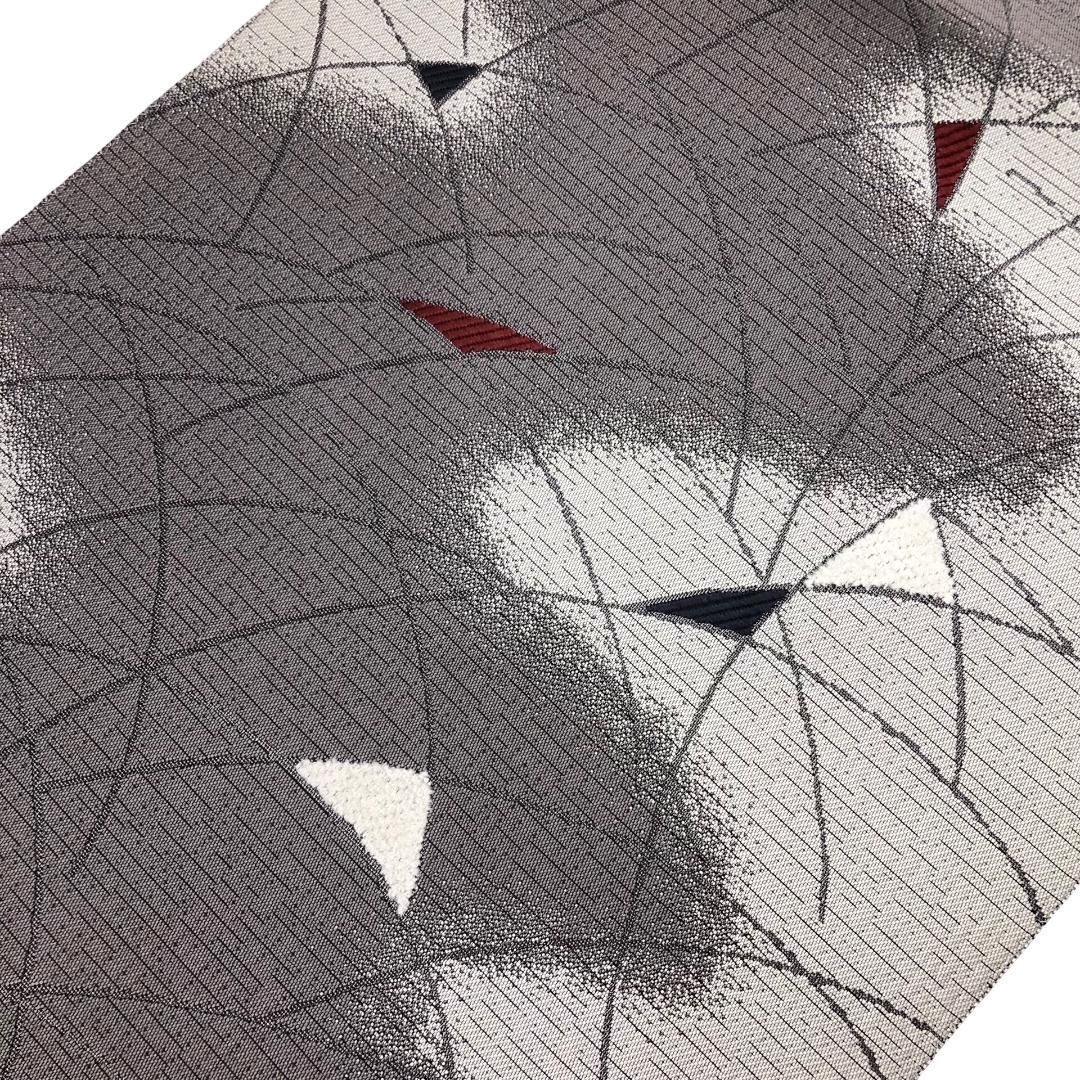 名古屋帯 霞に抽象模様 雲井鼠 ガード加工 O-5820 - メルカリ