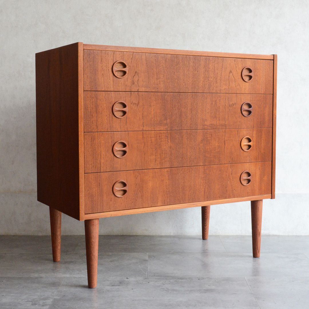 デンマーク 北欧ヴィンテージ チーク 4段チェスト 北欧家具 洋タンス