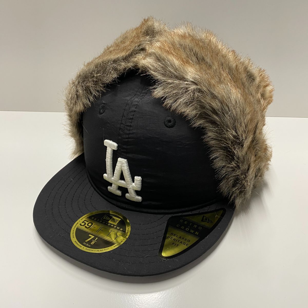 海外 59 FIFTY ニューエラ レトロクラウン Winter Dog Ear ドッグイヤー LA Dodgers ドジャース トラッパーキャップ 15 54