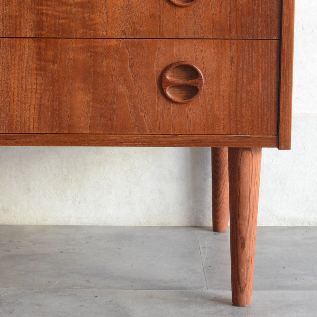 デンマーク 北欧ヴィンテージ チーク 4段チェスト 北欧家具 洋タンス