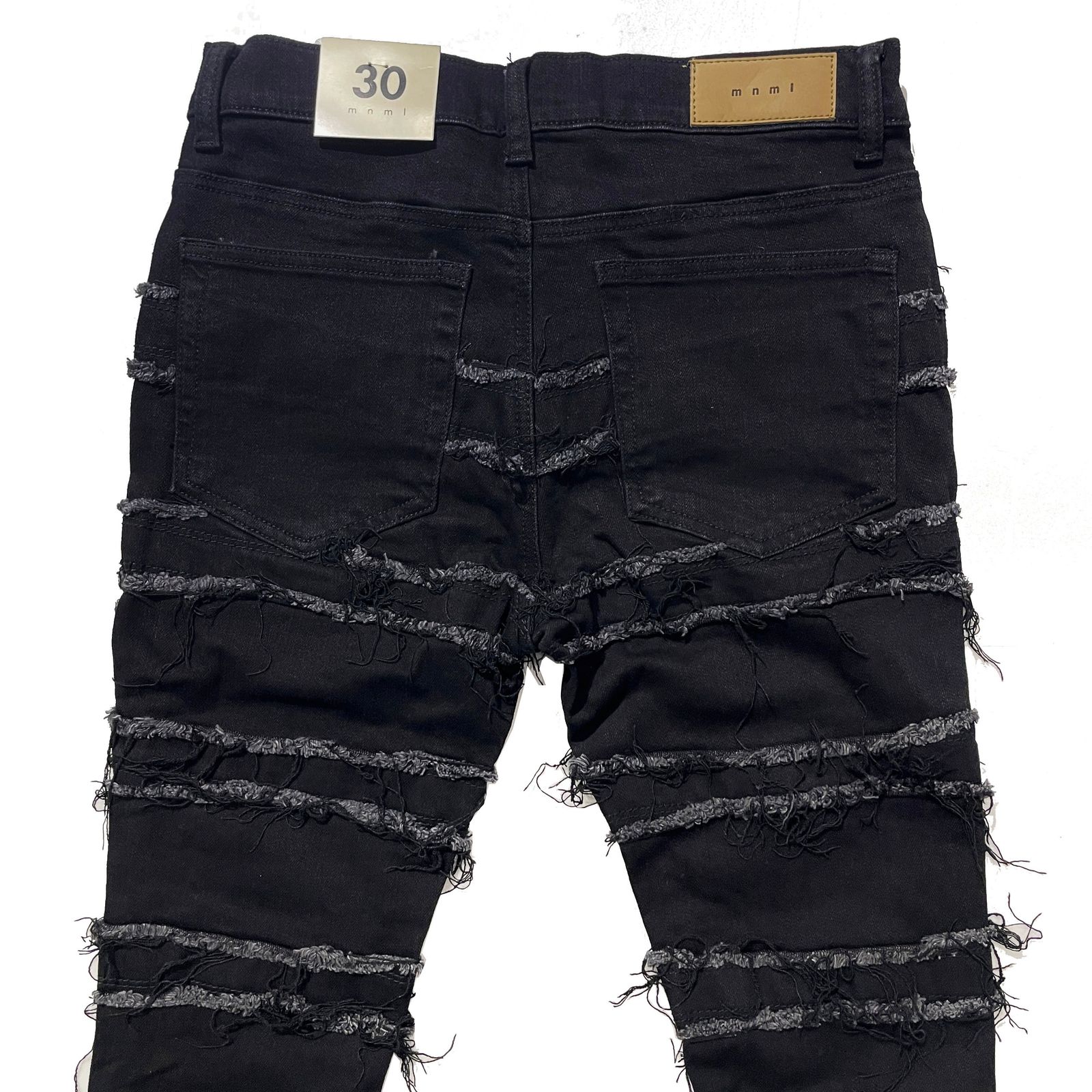 mnml X597 人気 PANELED フレアカット スキニー デニム パンツ