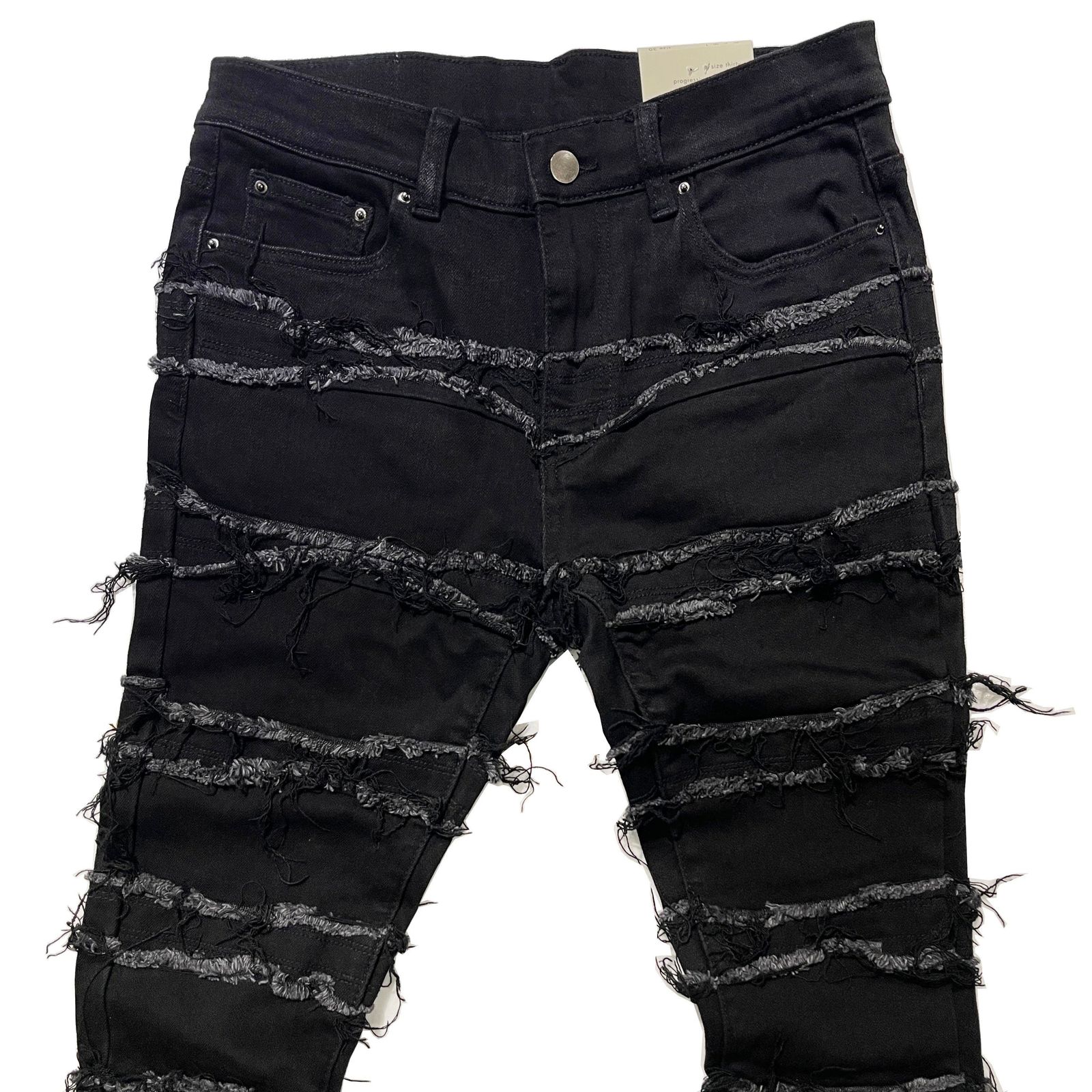 mnml X597 人気 PANELED フレアカット スキニー デニム パンツ