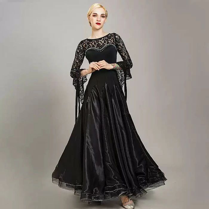 高品質 社交ダンス ドレス 長袖 スタンダード 社交ダンス衣装