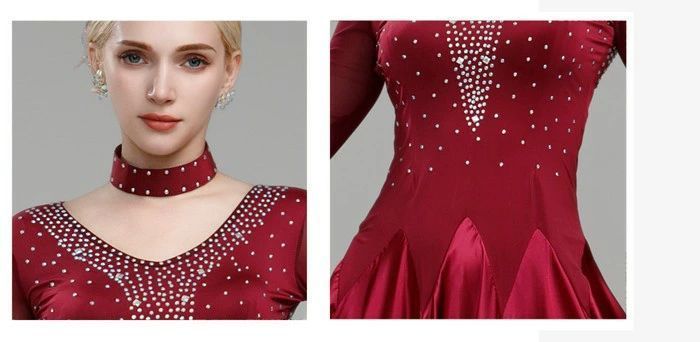 社交ダンス ドレス 社交ダンス衣装 ワンピース 高級 初心者 長袖