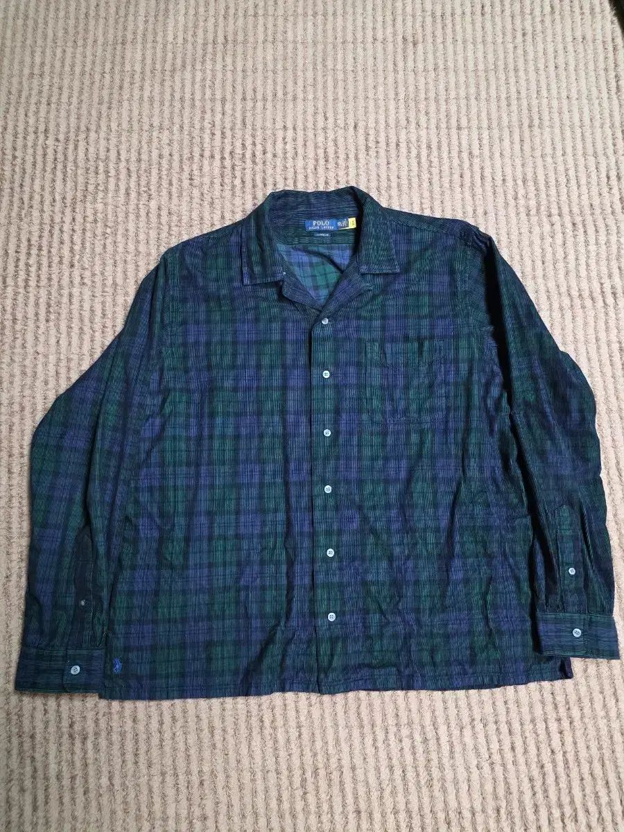 XXL ポロ コーデュロイ ブラックウォッチ キャンプ シャツ