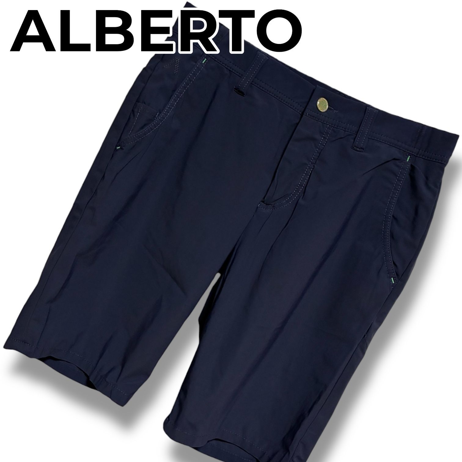 ALBERTO GOLF アルベルトゴルフ メンズ ショートパンツ EARNIE 44 L〜XL相当 ネイビー 1621 6751 899 撥水 速乾 UV ストレッチ Regular Slim Fit ルーマニア製 良好 001285 H