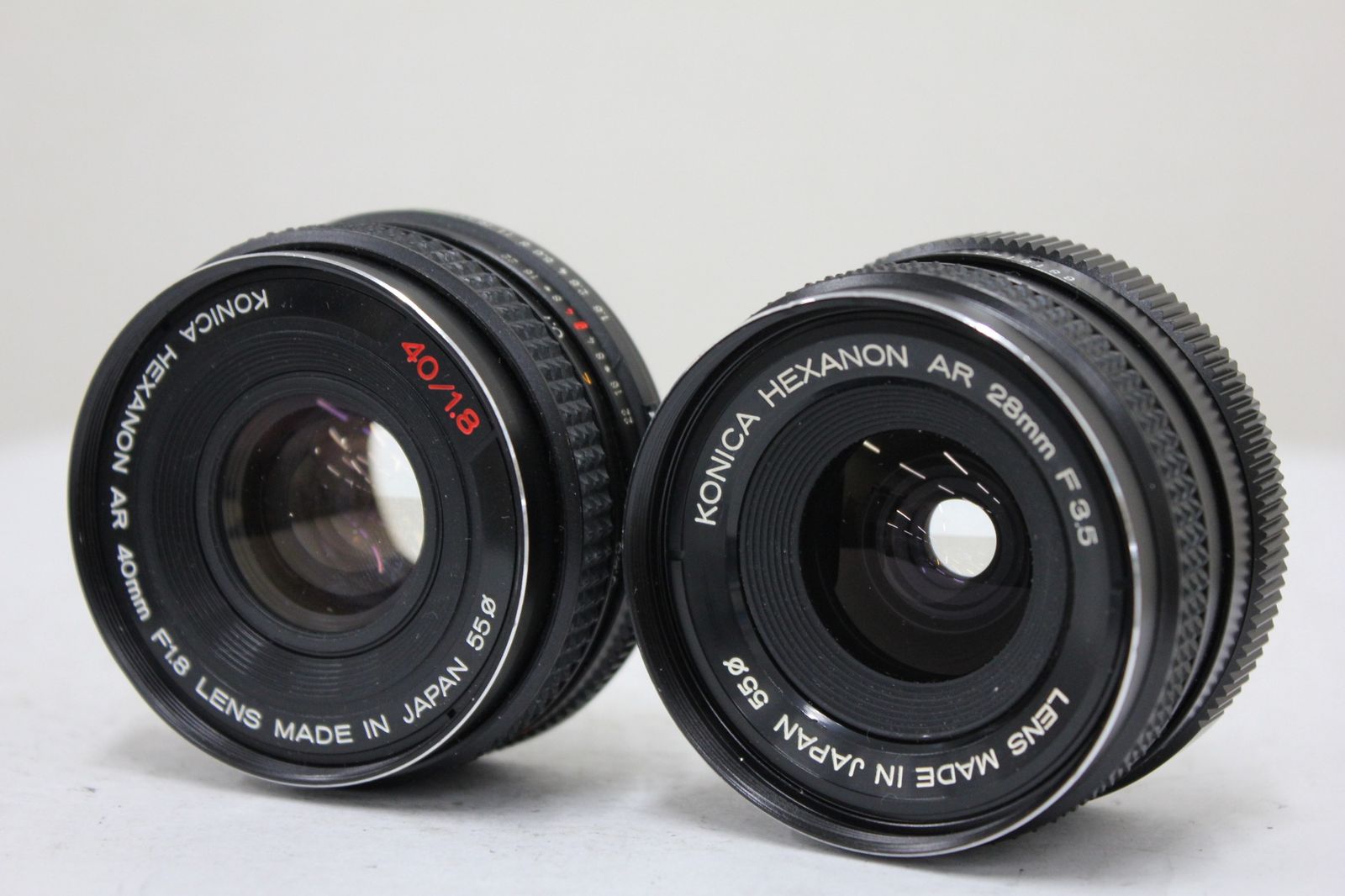 2本まとめ コニカ Konica HEXANON AR 28 mm F 3.5 40 1.8 レンズ e 4389